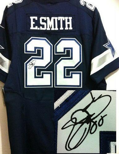 Nike Cowboys #22 Emmitt Smith Navy Blue Team Color Men's Stitched NFL ...