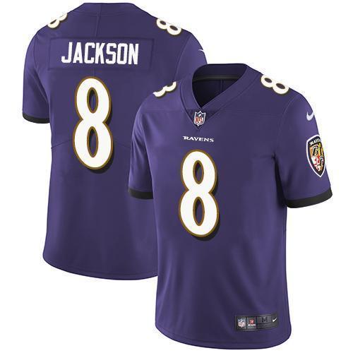 Nike Ravens #8 Lamar Jackson Purple Team Color Men's Stitched NFL Vapor ...