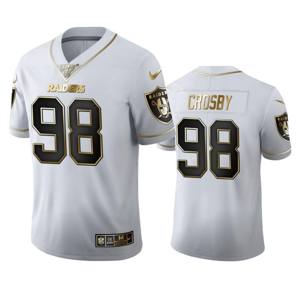 Las Vegas Raiders #98 Maxx Crosby Men's Nike White Golden Edition Vapor ...