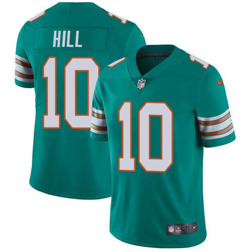 Nike Dolphins #10 Tyreek Hill Aqua Green Alternate Youth Stitched NFL ...