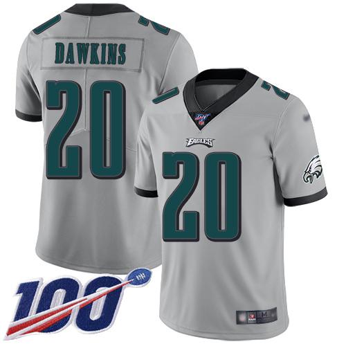 Nike Eagles #20 Brian Dawkins Silver Men's Stitched NFL Limited ...